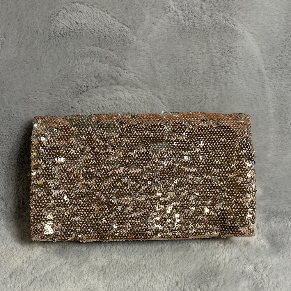 Sequined Trifold Clutch Bag
